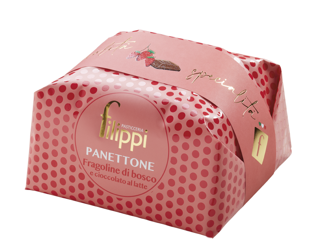 Panettone Fragoline di Bosco e Cioccolato al Latte 500 Grammi